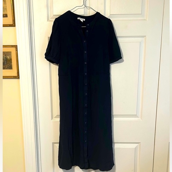 4 for $25!  Elegant Navy Button-Down Dress - Picture 6 of 6